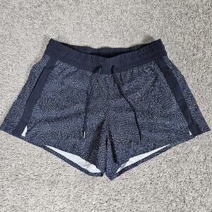 Athleta Shorts Womens 6 Blue Printed Baja Gym Stretch Running 4" Inseam